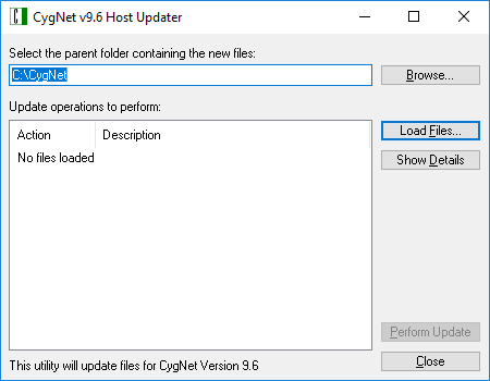 CygNet Host Updater sample dialog box
